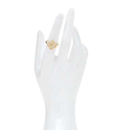 Van Cleef & Arpels 18K Yellow Gold Diamond Vintage Alhambra Ring 53 6.25 2 of 5