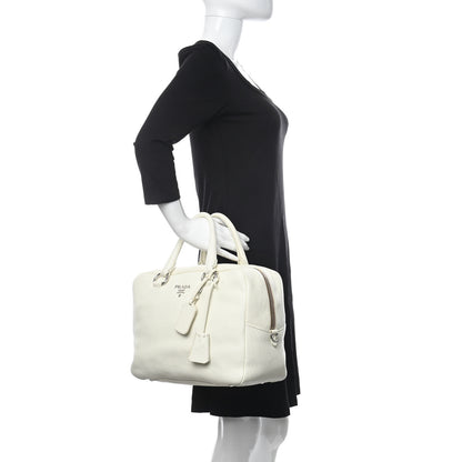 Prada Vitello Daino Satchel Bianco 2 of 15
