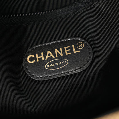 Chanel Calfskin Stitched Duffle Travel Bag Black 5 of 9