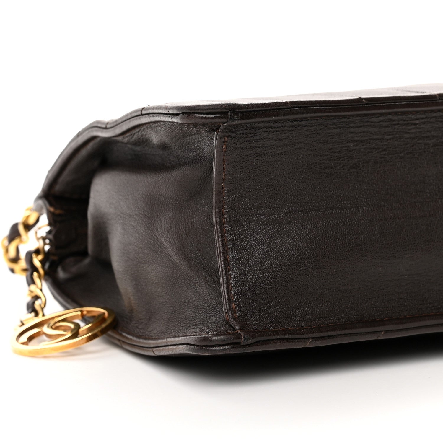 Chanel Lambskin Chevron Small Shoulder Bag Dark Brown 9 of 15