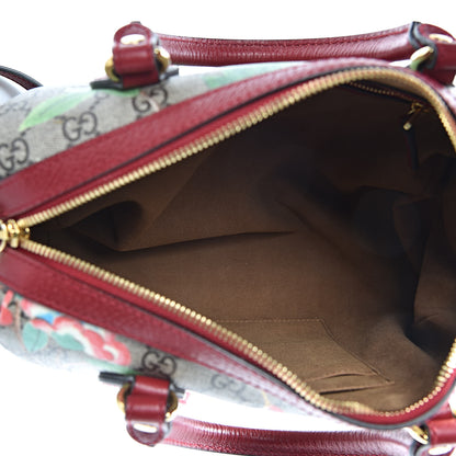 Gucci GG Supreme Monogram Tian Small Boston Beige Multicolor Red 5 of 10