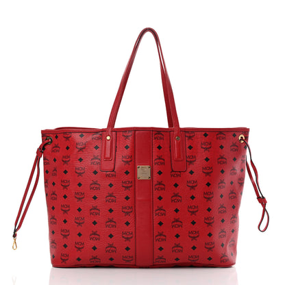 MCM Visetos Large Liz Reversible Shopper Tote Ruby Red 3 of 20