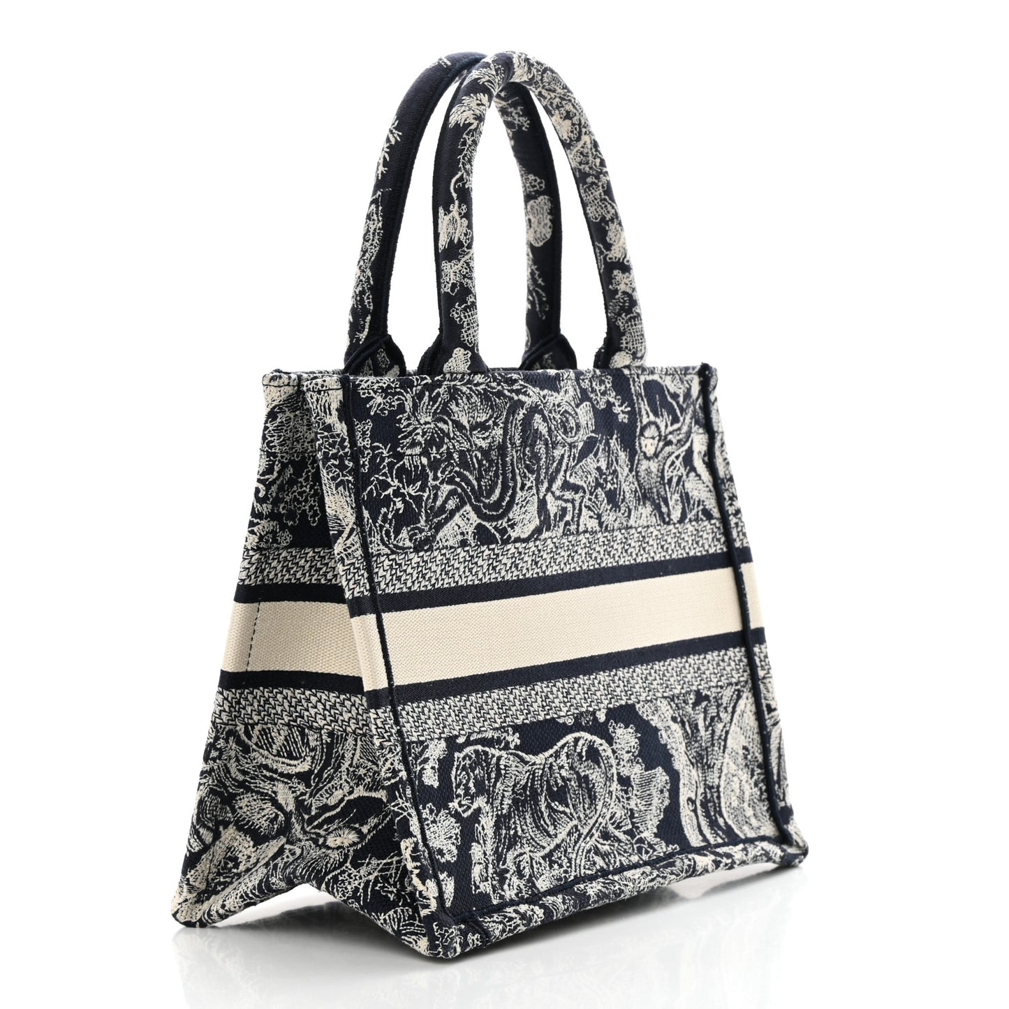 Canvas Embroidered Small Dioriviera Toile De Jouy Book Tote Blue