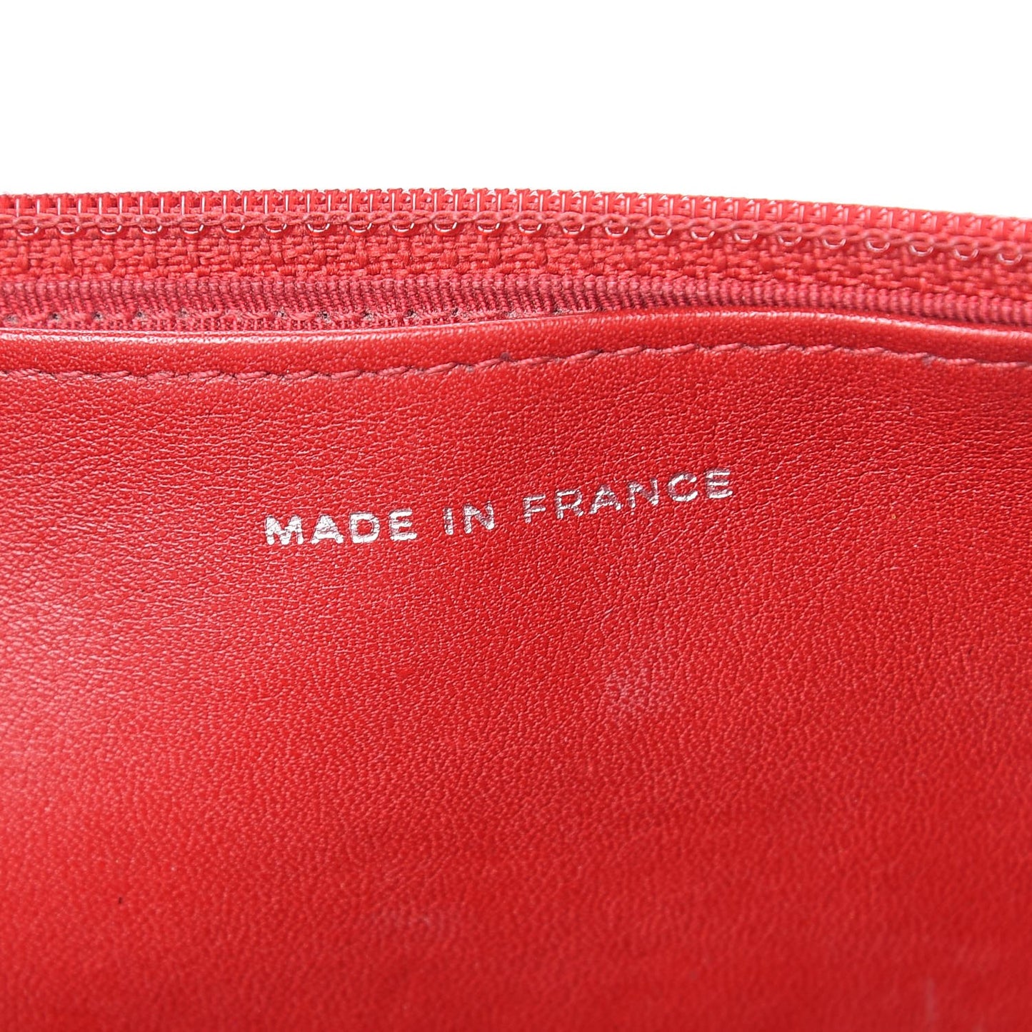 Patent Quilted Wallet On Chain WOC Red