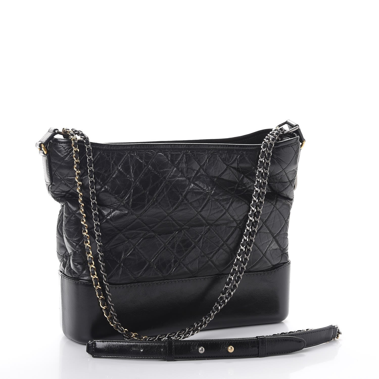 Chanel Aged Calfskin Quilted Large Gabrielle Hobo Black 4 of 12