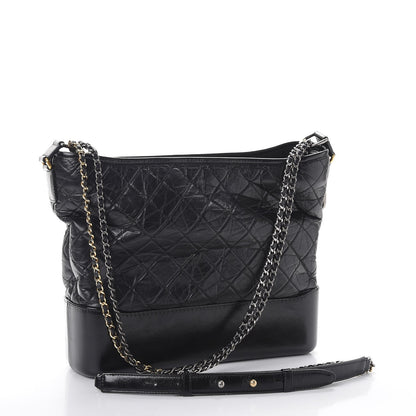 Chanel Aged Calfskin Quilted Large Gabrielle Hobo Black 4 of 12