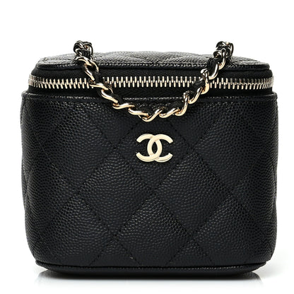 Chanel Caviar Quilted Mini Vanity Case With Chain Black 1 of 11
