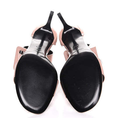Saint Laurent Patent Calfskin Jane Ankle Strap Sandals 37.5 Pale Rose 5 of 9