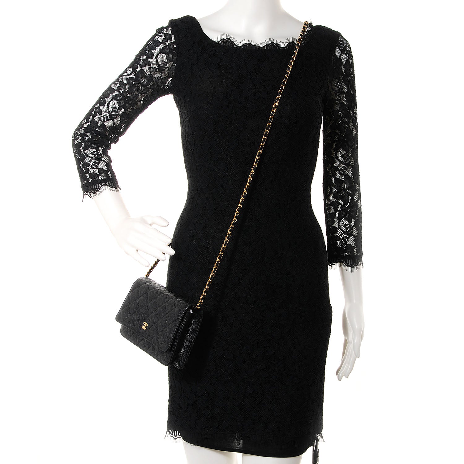Chanel Caviar Quilted Wallet on Chain Black 2 of 8