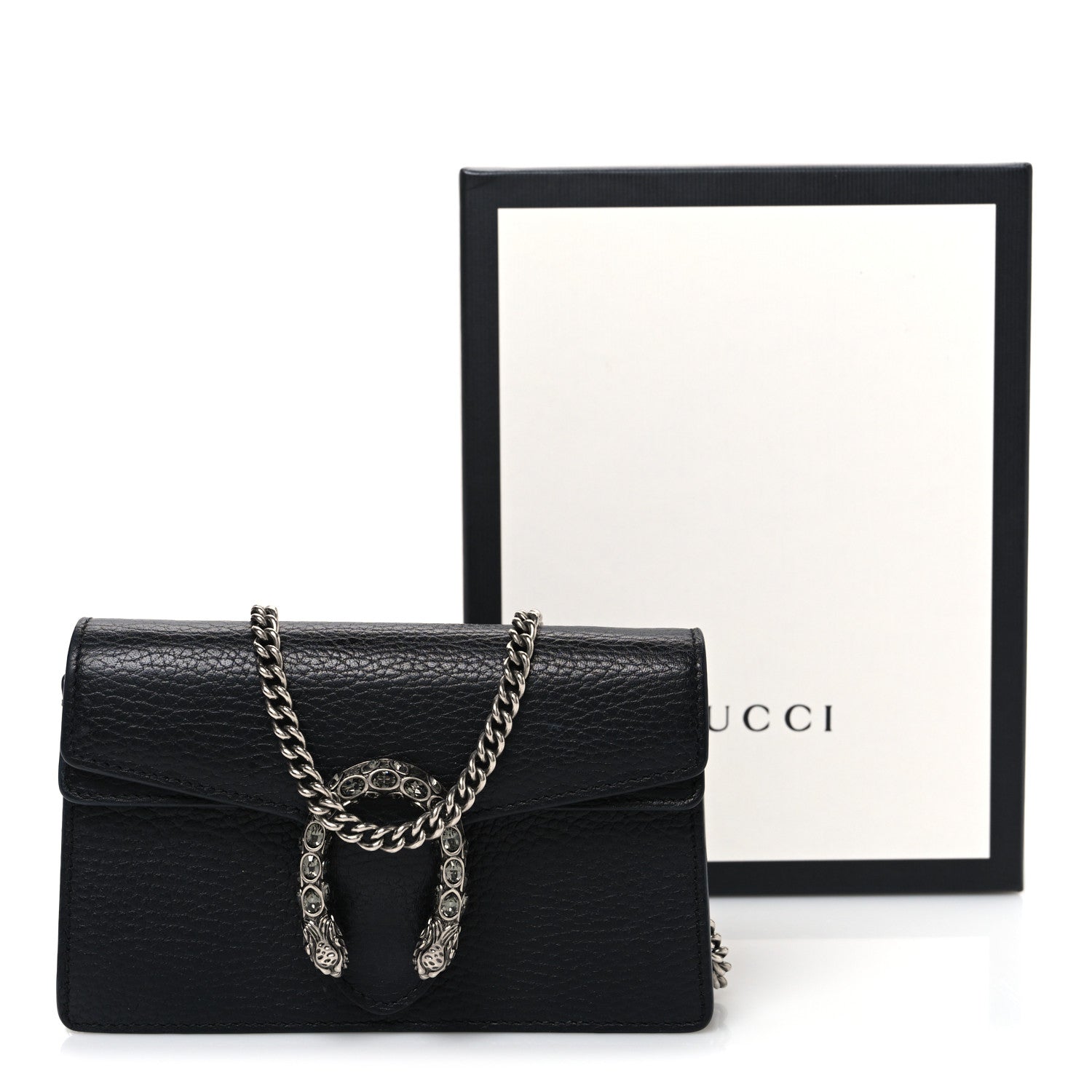 Gucci Calfskin Super Mini Dionysus Shoulder Bag Black 1855820