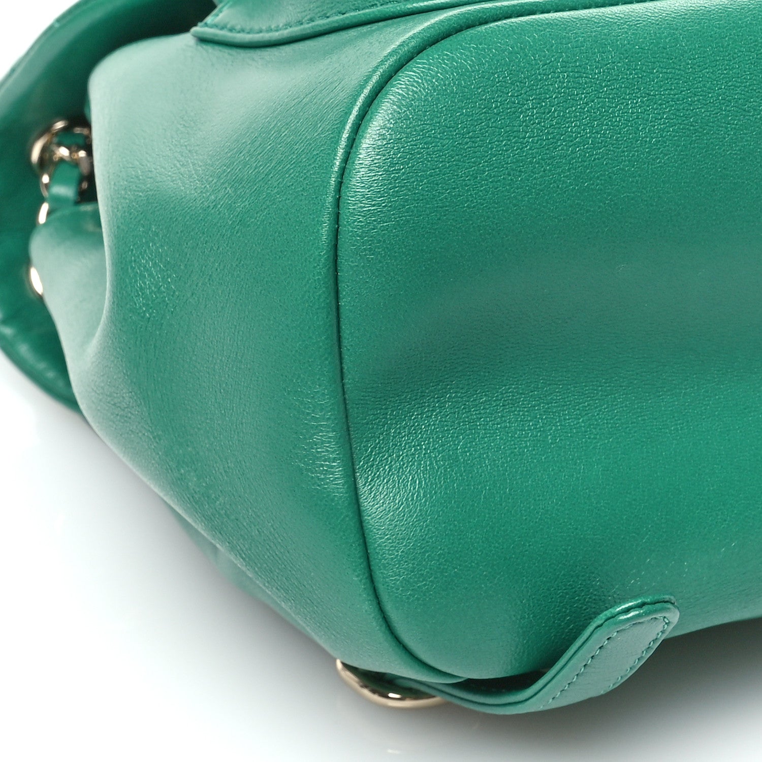Chanel Lambskin Quilted Small Duma Drawstring Backpack Green 9 of 11