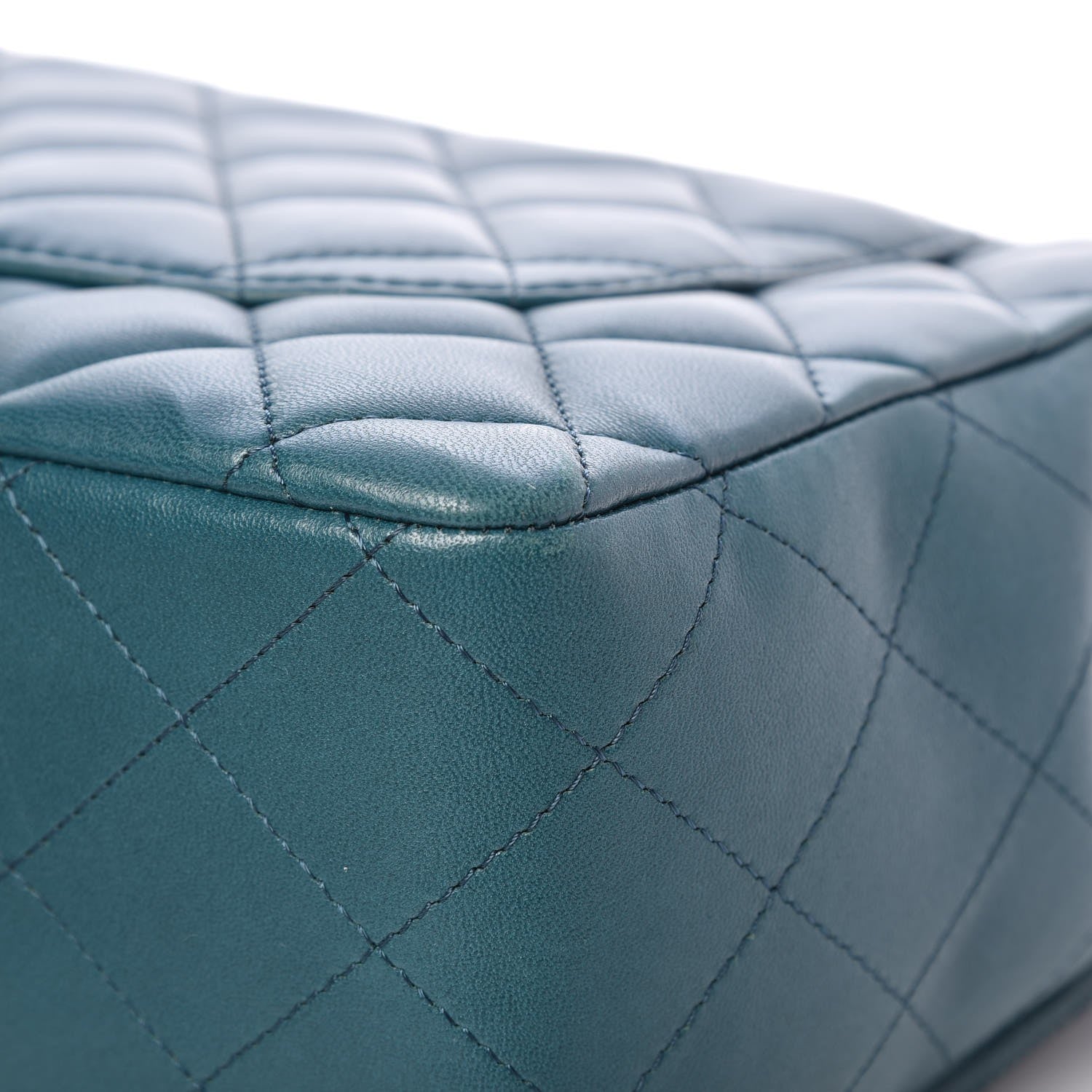 Chanel Lambskin Quilted Jumbo Single Flap Turquoise 14 of 15
