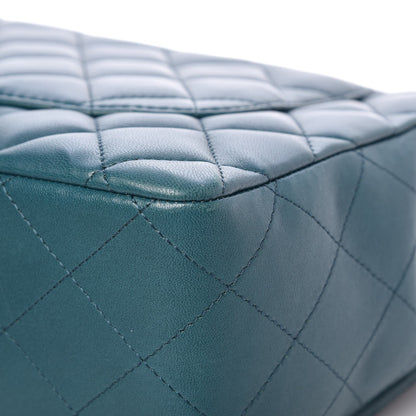 Chanel Lambskin Quilted Jumbo Single Flap Turquoise 14 of 15