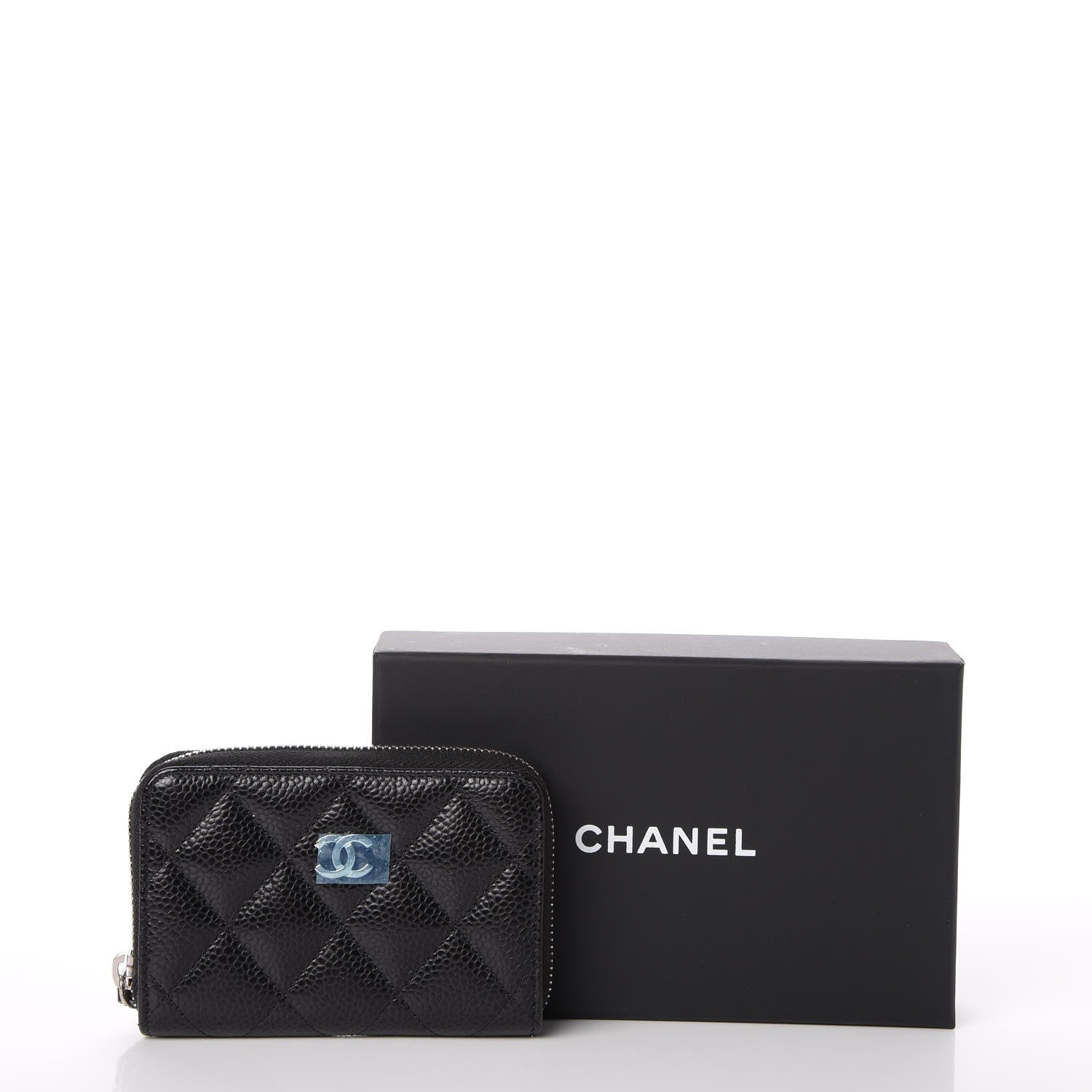 Chanel Caviar Quilted Zip Coin Purse Black 8 of 8