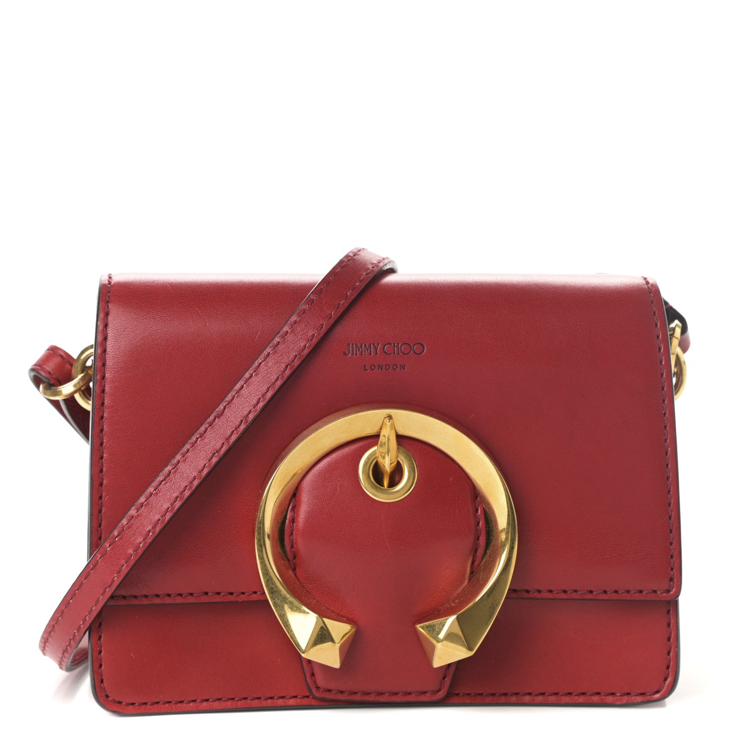 Jimmy Choo Calfskin Small Madeline Shoulder Bag Red 1 of 9