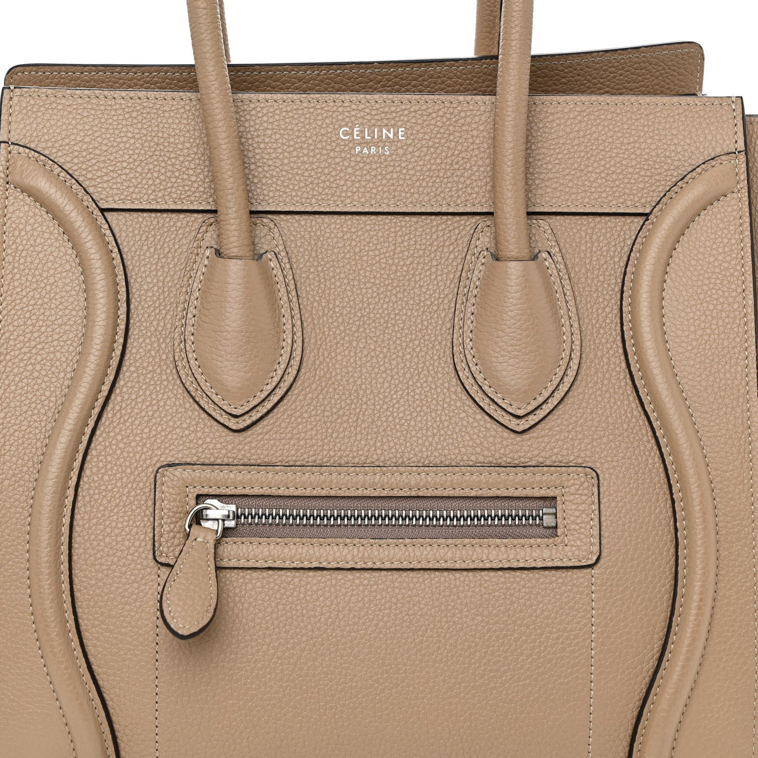 Celine Drummed Calfskin Micro Luggage Dune 7 of 10