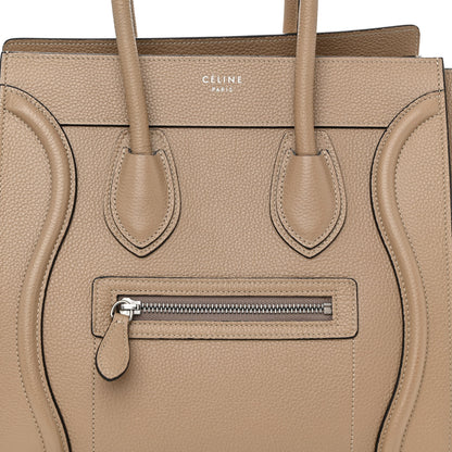 Celine Drummed Calfskin Micro Luggage Dune 7 of 10