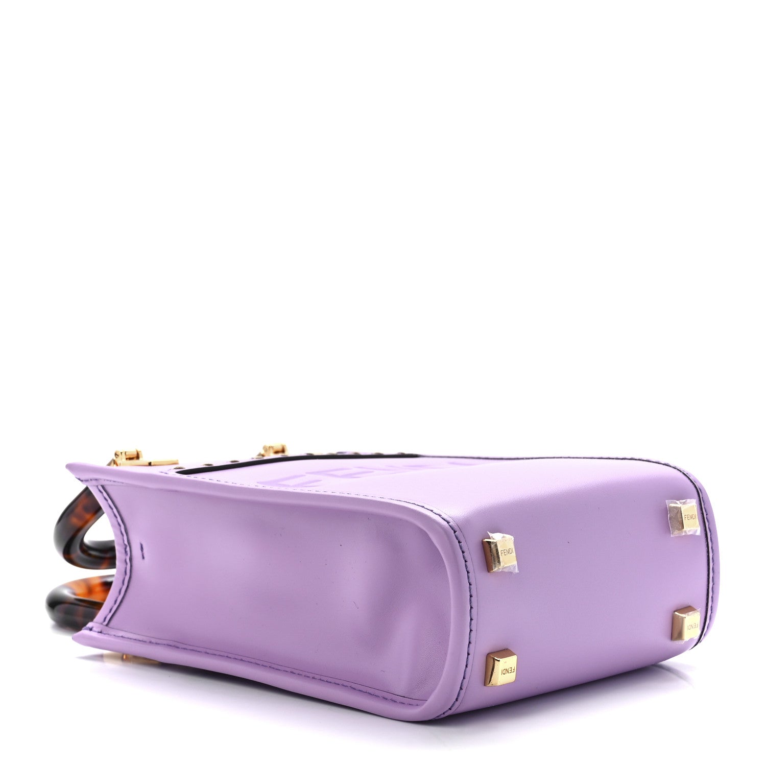 Fendi Vitello King Plexiglass Logo Embossed Mini Fendi Sunshine Shopper Tote Violetta 4 of 11