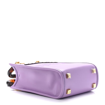 Fendi Vitello King Plexiglass Logo Embossed Mini Fendi Sunshine Shopper Tote Violetta 4 of 11