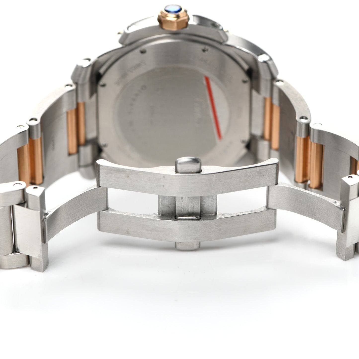 Stainless Steel 18K Pink Gold 42mm Calibre de Cartier Automatic Watch Black