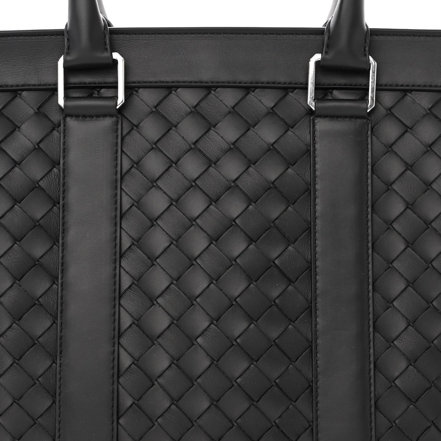 Calfskin Intrecciato Zipped Tote Black