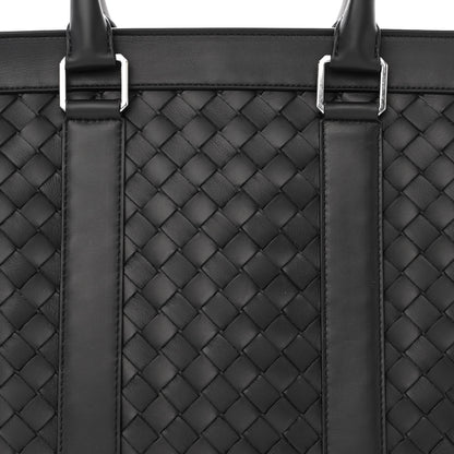 Bottega Veneta Calfskin Intrecciato Zipped Tote Black 10 of 12