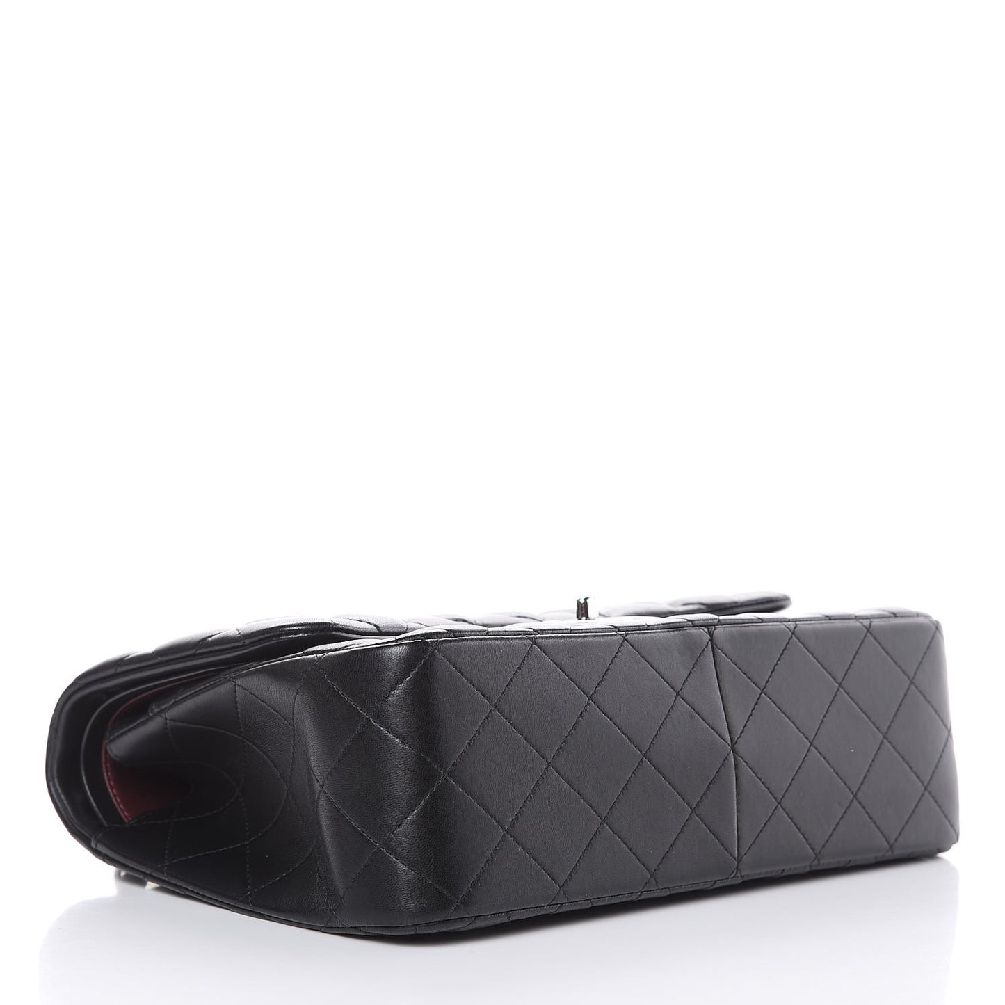 Lambskin Quilted Jumbo Double Flap Black