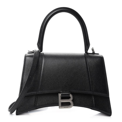 Balenciaga Grained Calfskin Small Hourglass Top Handle Bag Black 1 of 11