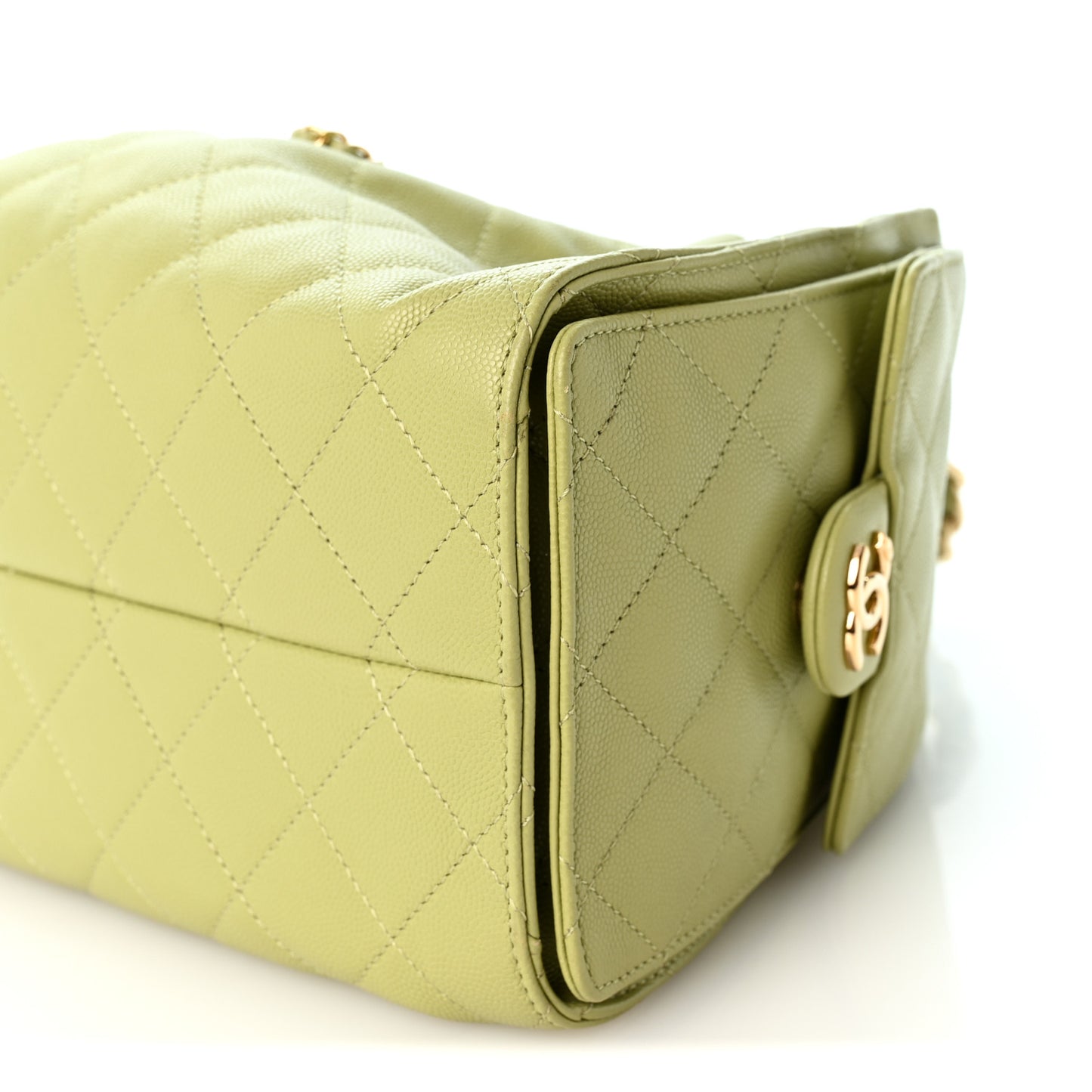 Caviar Quilted Small Chanel 25 Handbag Green