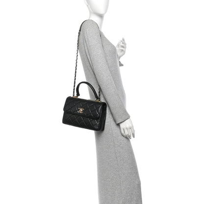 Chanel Lambskin Quilted Small Trendy CC Dual Handle Flap Bag Black 3 of 19