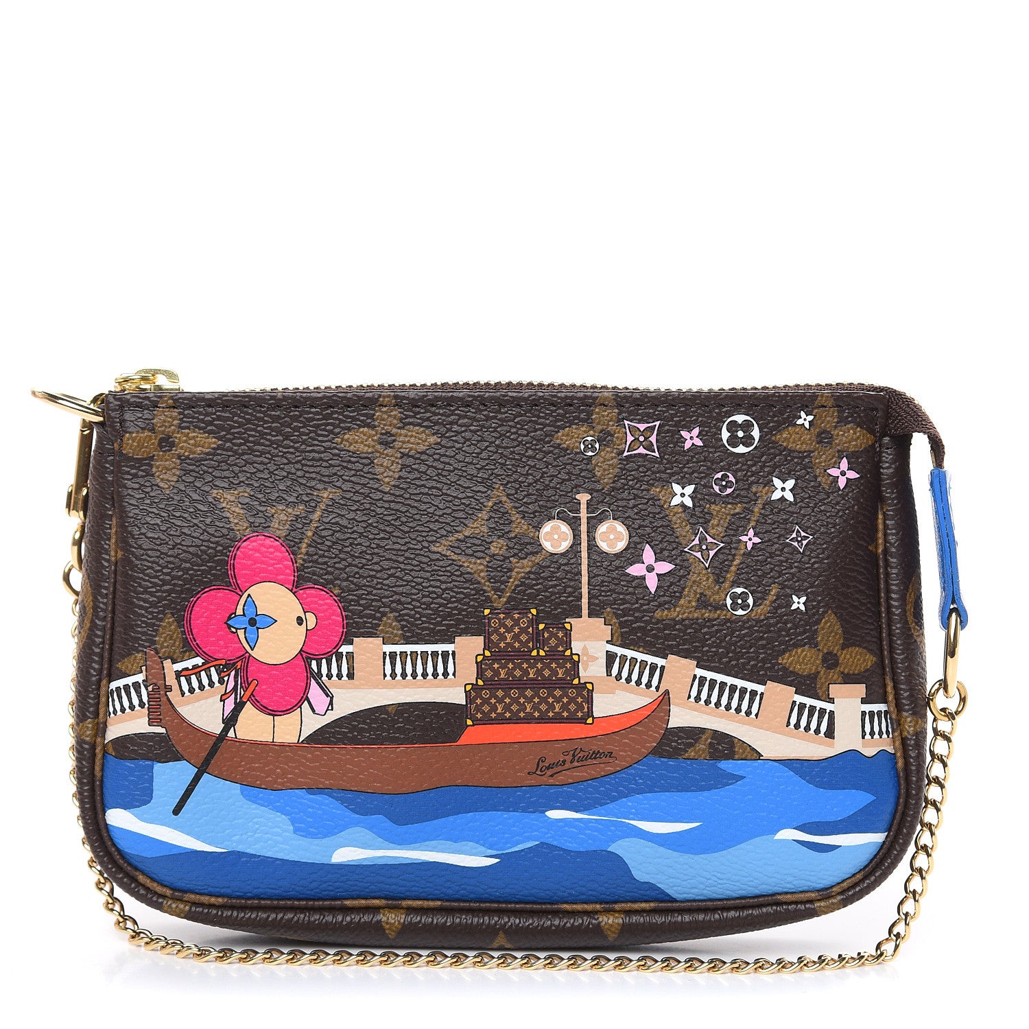 Louis Vuitton Monogram 2019 Christmas Animation Mini Venice Pochette Accessories Blue 1 of 8