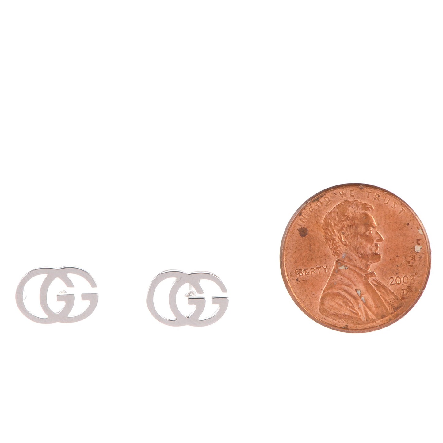 18K White Gold GG Tissue Stud Earrings