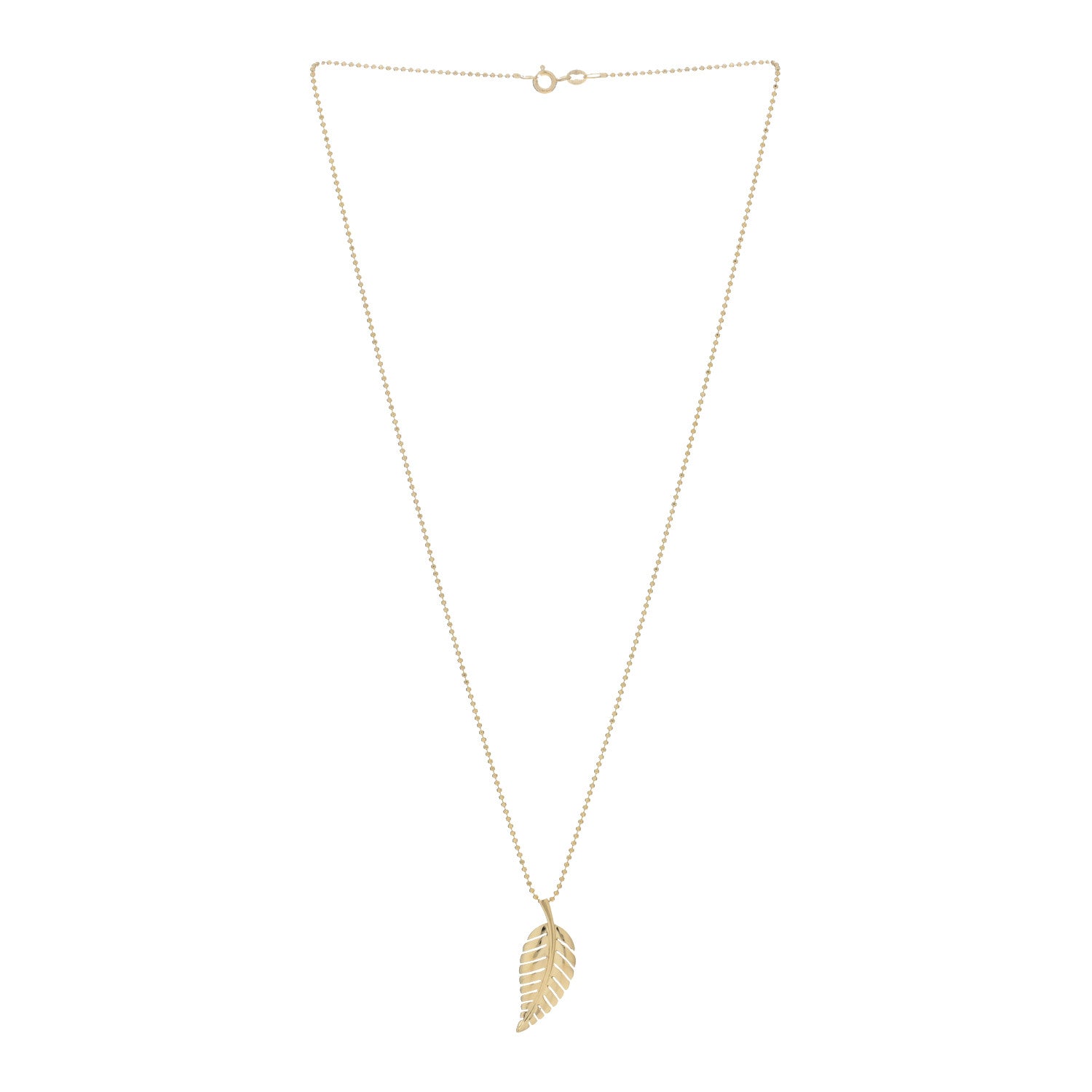 Jennifer Meyer 18K Yellow Gold Small Leaf Necklace 2 of 4