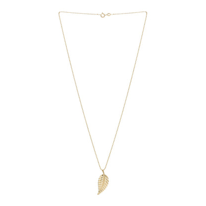 Jennifer Meyer 18K Yellow Gold Small Leaf Necklace 2 of 4