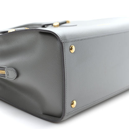 Salvatore Ferragamo Hammered Calfskin Today Satchel Grey 9 of 11
