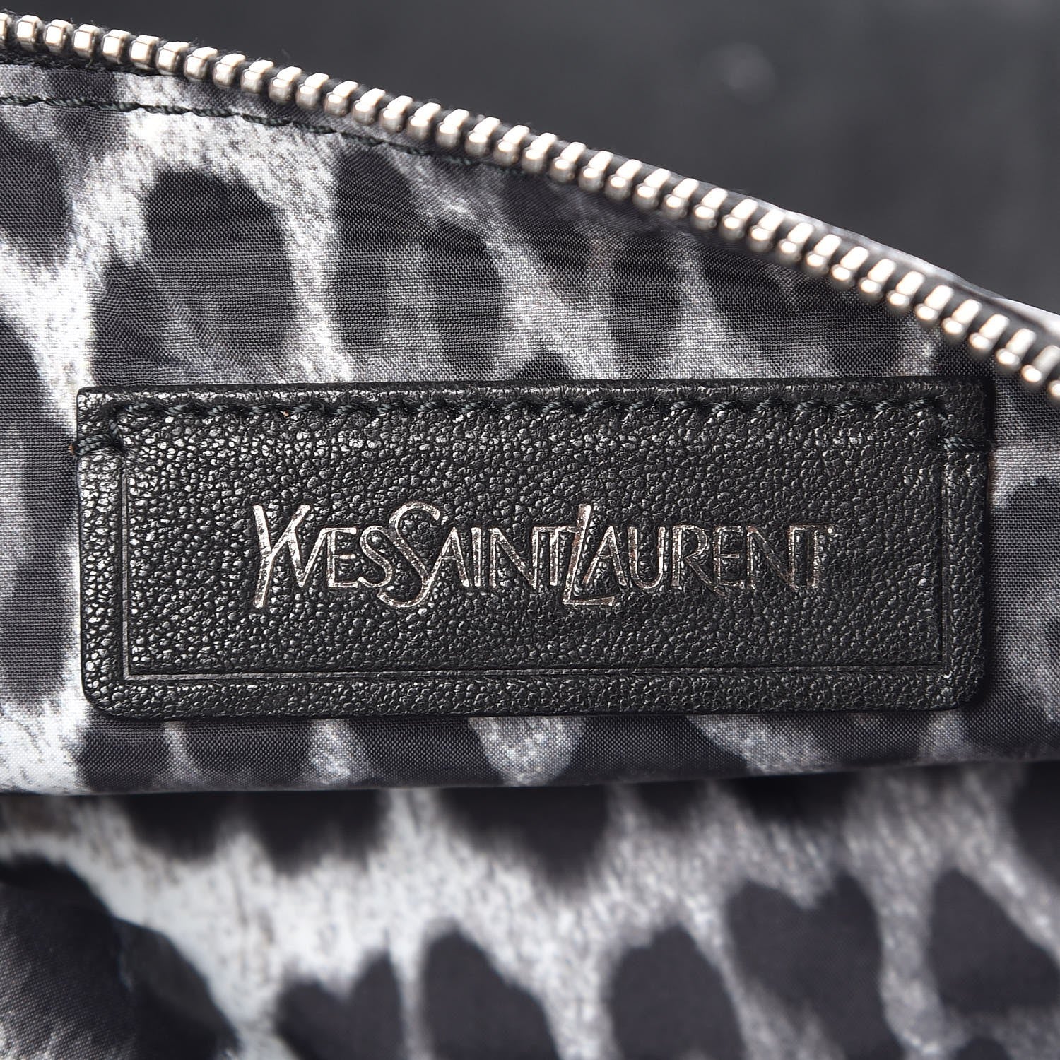 Saint Laurent Goatskin Lizard Embossed Large Roady Hobo Black 6 of 7