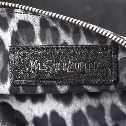 Saint Laurent Goatskin Lizard Embossed Large Roady Hobo Black 6 of 7