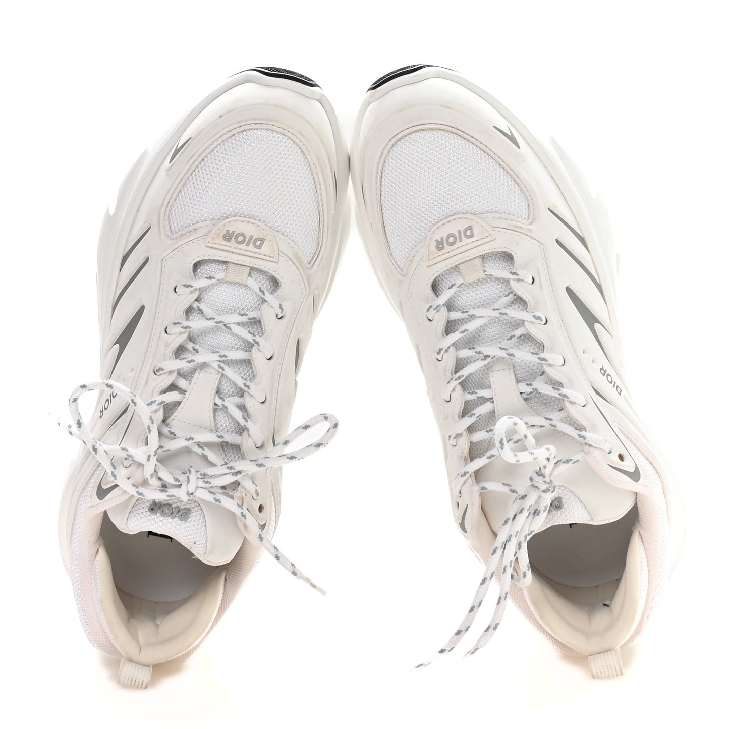 Technical Mesh Calfskin Mens B30 Sneakers 44.5 White Light Grey