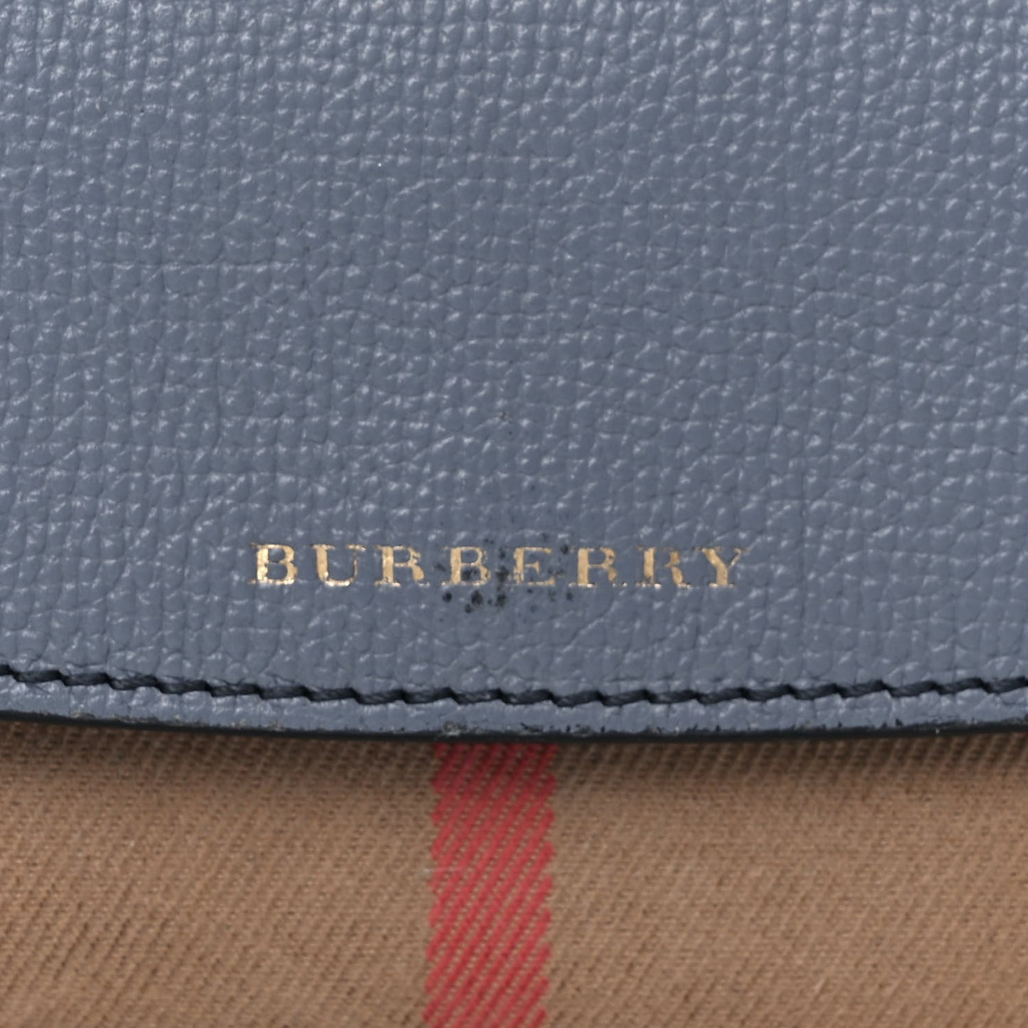 Calfskin House Check Porter Continental Wallet Slate Blue