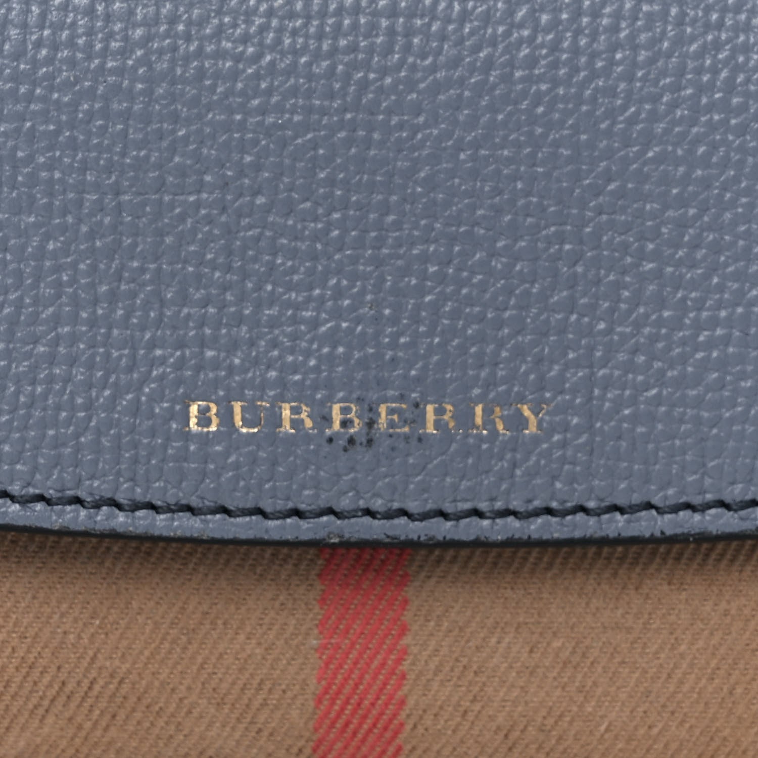 Burberry Calfskin House Check Porter Continental Wallet Slate Blue 11 of 13