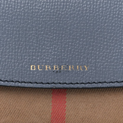 Burberry Calfskin House Check Porter Continental Wallet Slate Blue 11 of 13
