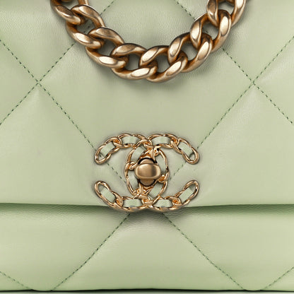 Chanel Lambskin Quilted Medium Chanel 19 Flap Light Green 8 of 11