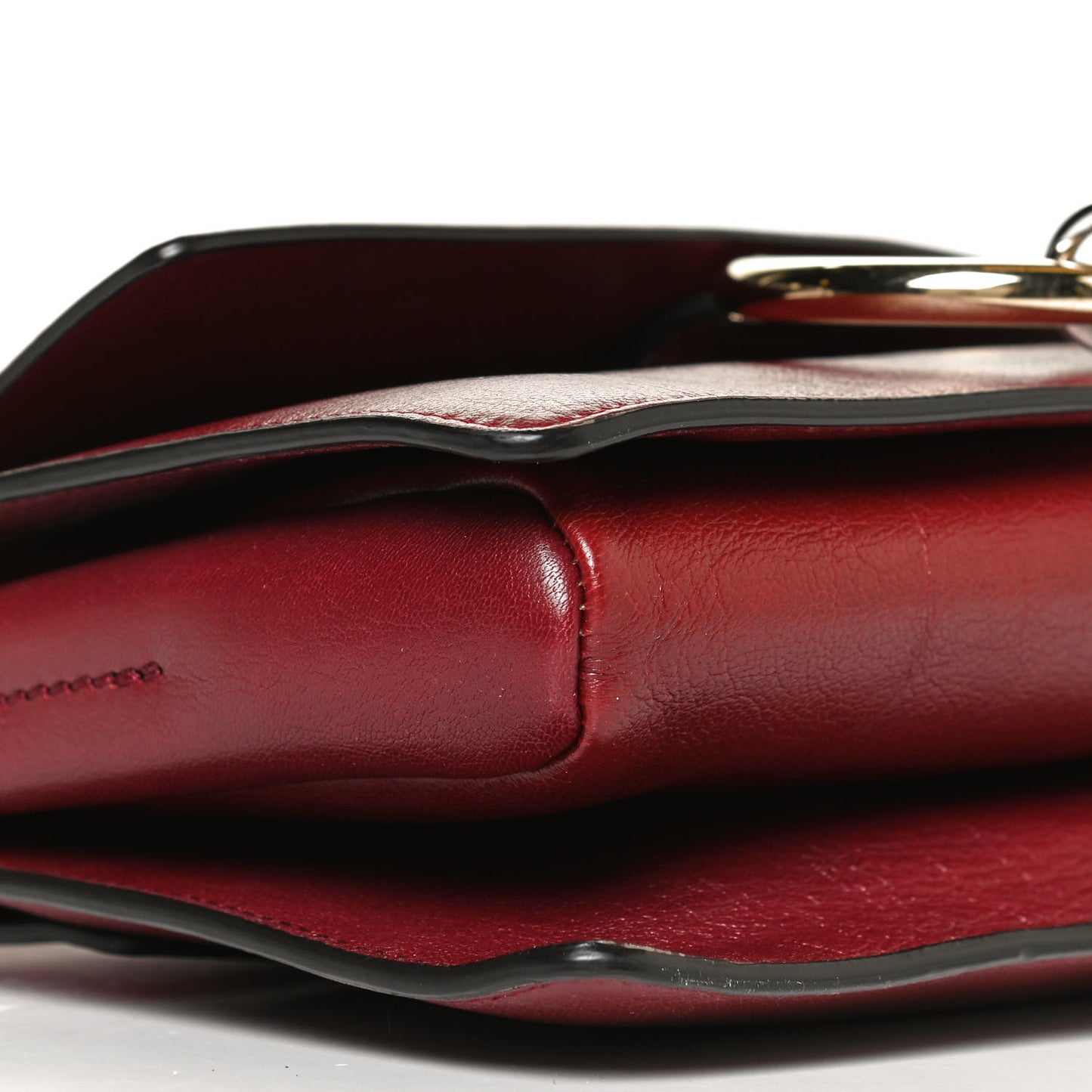 Goatskin Small Faye Shoulder Bag Sienna Red