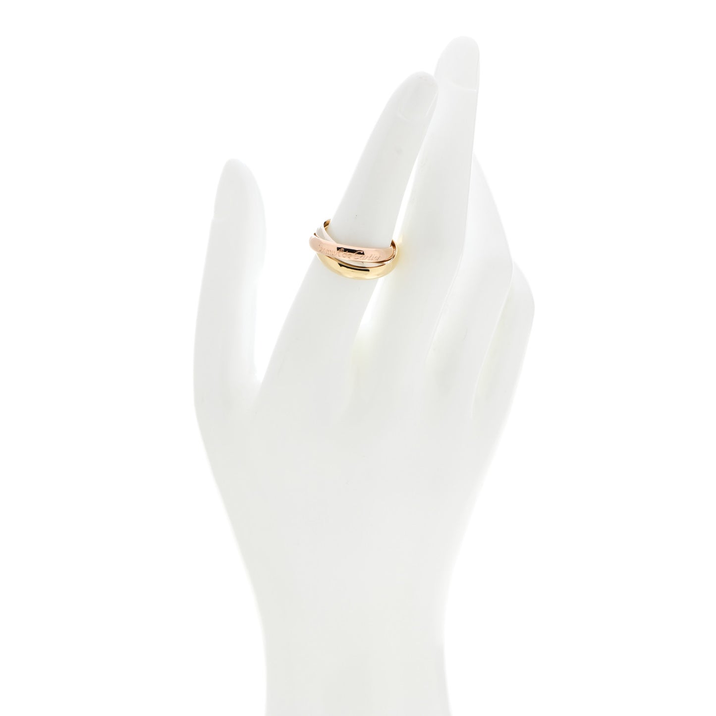18K Pink Yellow White Gold Classic Les Must De Cartier Trinity Ring 53 6.25