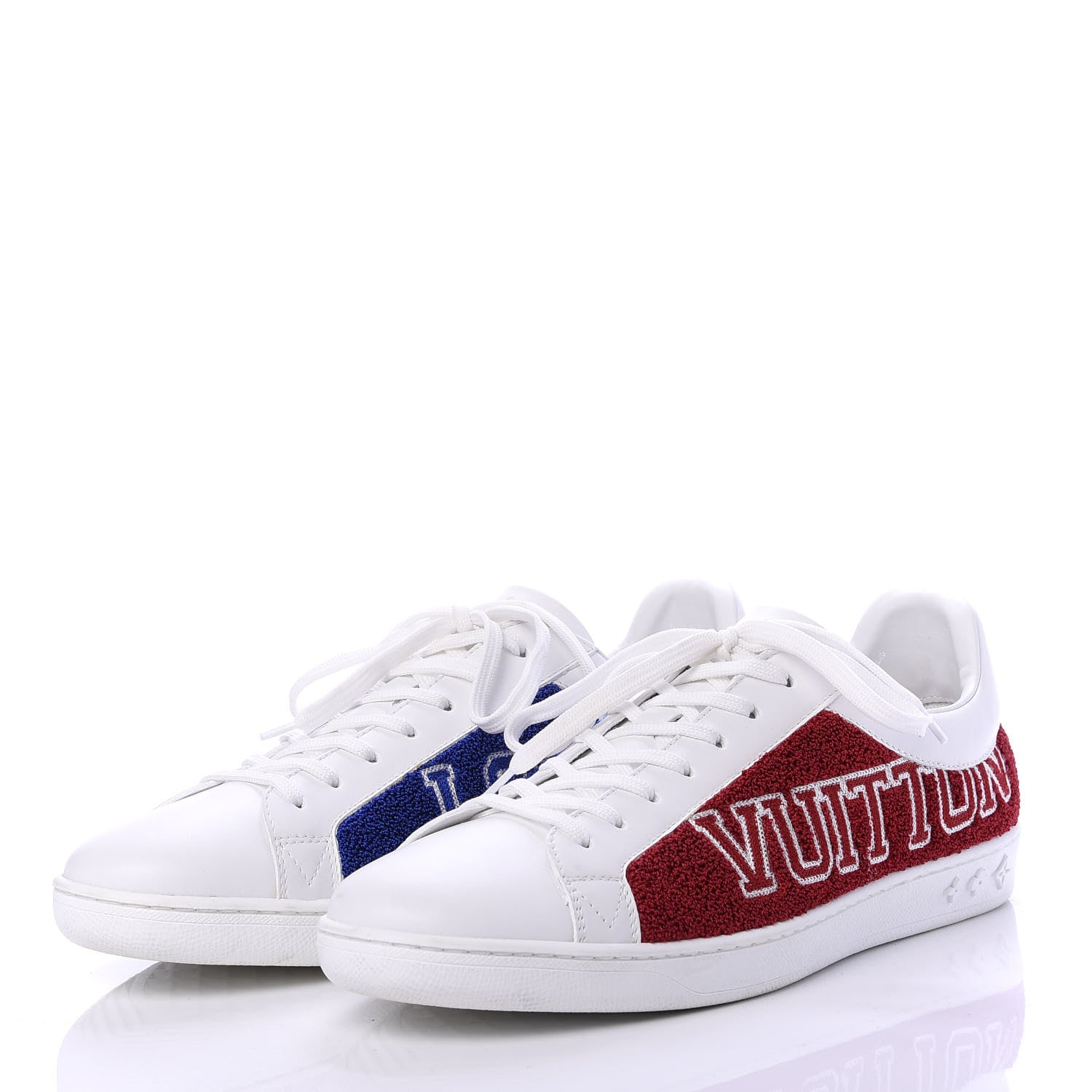 Louis Vuitton Calfskin Luxembourg Sneakers 8 Red Blue White 3 of 9