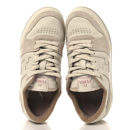 Fendi Suede Vitello Fendi Match Low Top Sneakers 37.5 Nudo White Garza Rosa 2 of 8