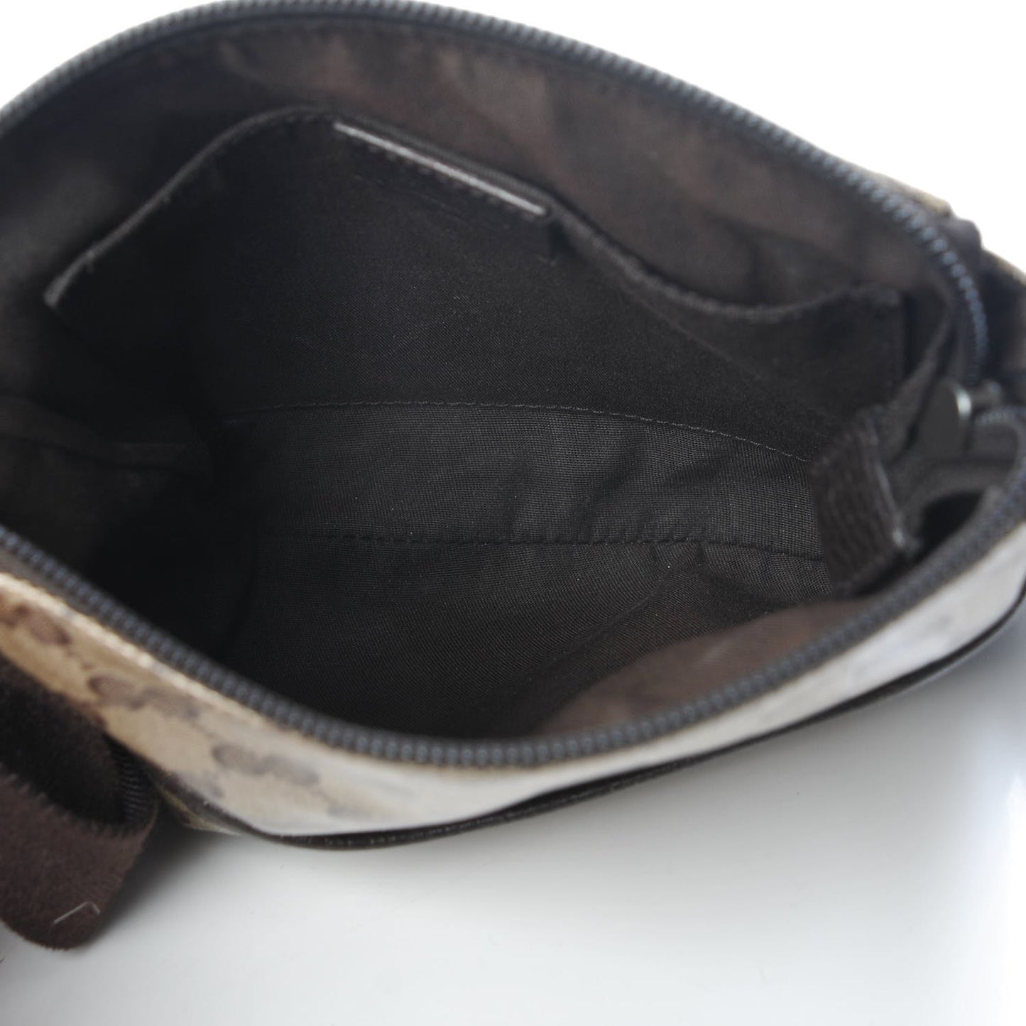 Crystal Monogram Small Flat Messenger Bag Dark Brown
