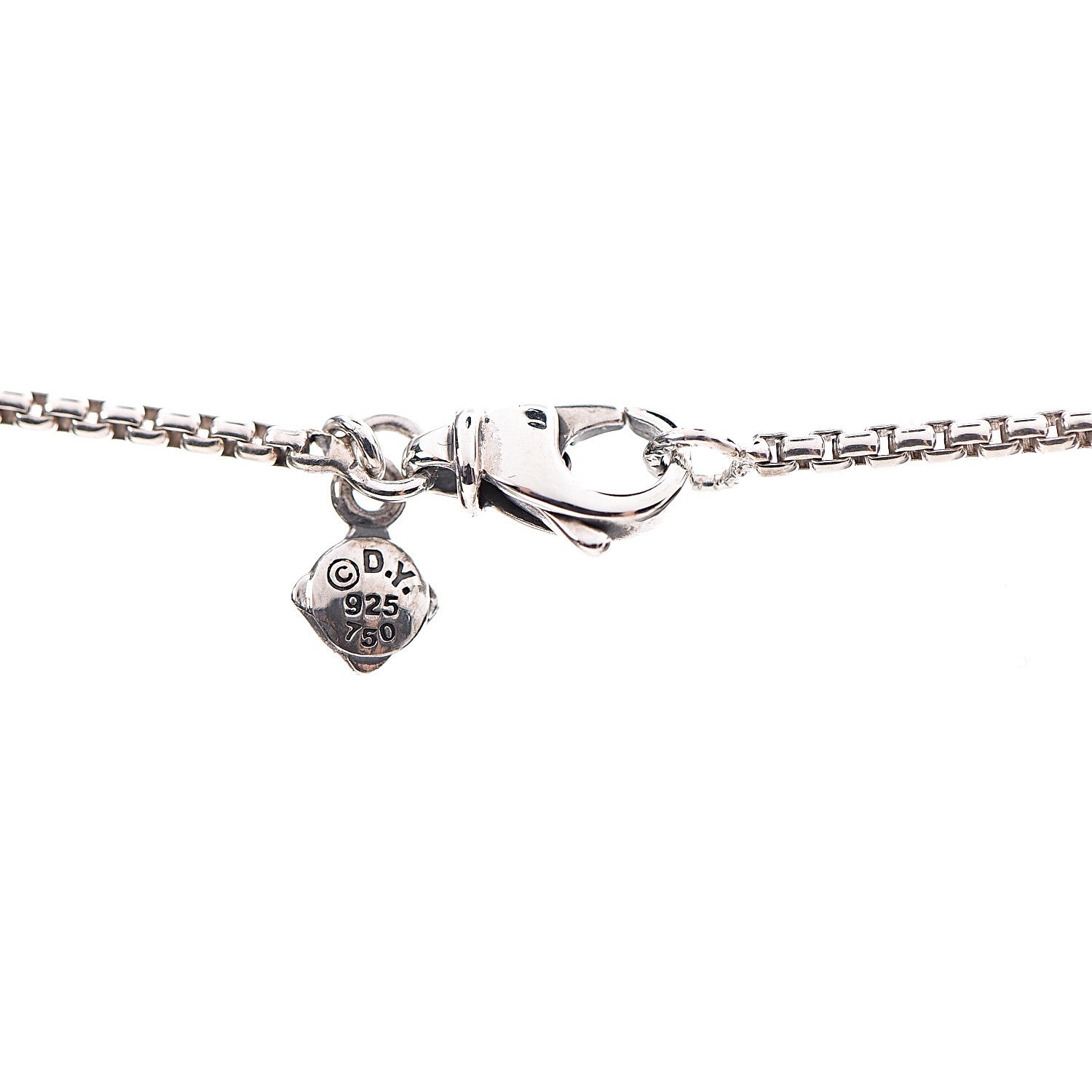 David Yurman Sterling Silver 18K Yellow Gold Open Heart Cable Necklace 5 of 6