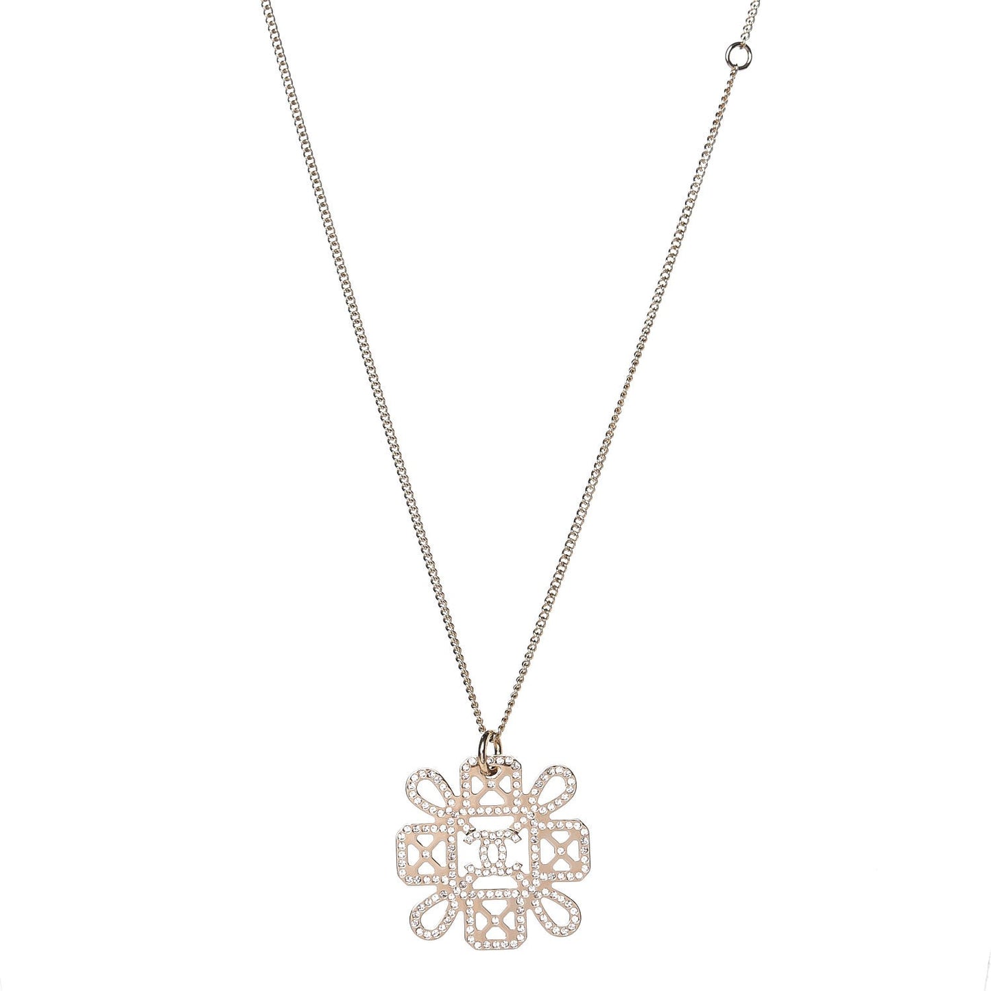 Crystal CC Necklace Light Gold