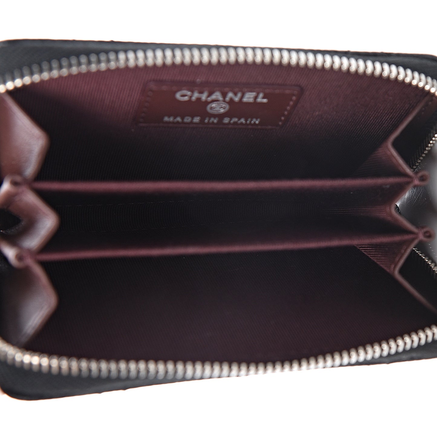 Caviar Quilted Zip Coin Purse Black